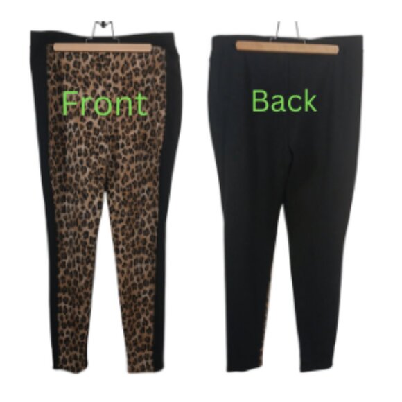 Chico's Pants - Chico's Animal Print/Black Ponte Legging Pants, Size 1 (Med.) Stretchy Greatness